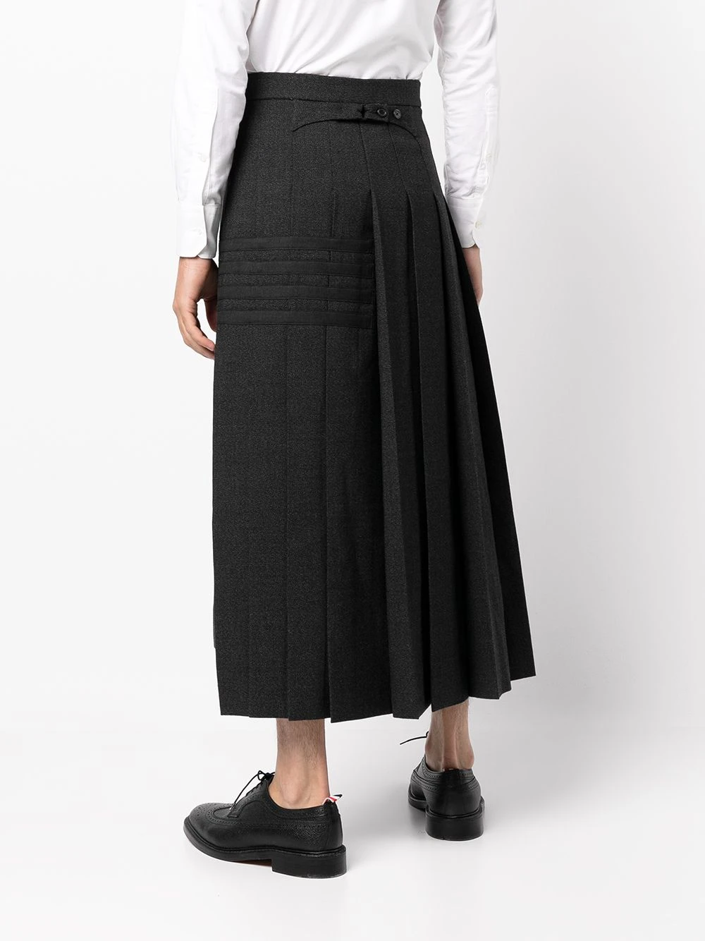 Cheap ✔️ Thom Browne 4 Bar Stripe pleated midi skirt tailored pants of men ✔️ 4 Thom Browne 4-Bar Stripe pleated midi skirt