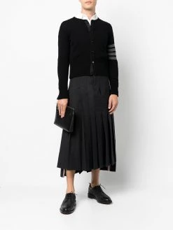 Thom Browne 4-Bar Stripe pleated midi skirt
