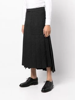 Cheap ✔️ Thom Browne 4 Bar Stripe pleated midi skirt tailored pants of men ✔️ 7 Thom Browne 4-Bar Stripe pleated midi skirt