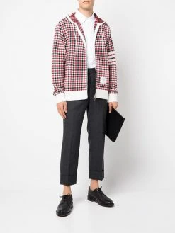 Thom Browne 4-Bar stripe check-print hoodie