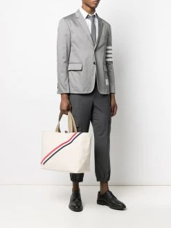 Thom Browne RWB stripe canvas tote bag