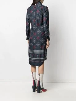 Thom Browne Snowflake fairisle shirt dress