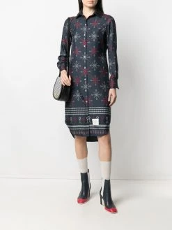 Thom Browne Snowflake fairisle shirt dress