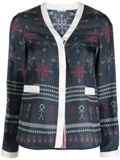 Thom Browne stick figure-print blouse