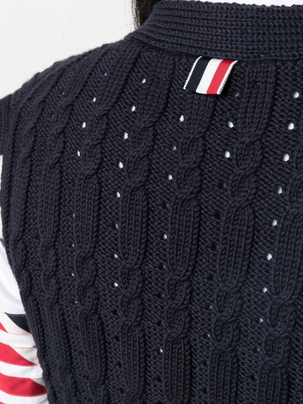 Cheapest βοΈ Thom Browne Cable knit sleeveless cardigan cardigans of women π 5 Thom Browne cable-knit sleeveless cardigan