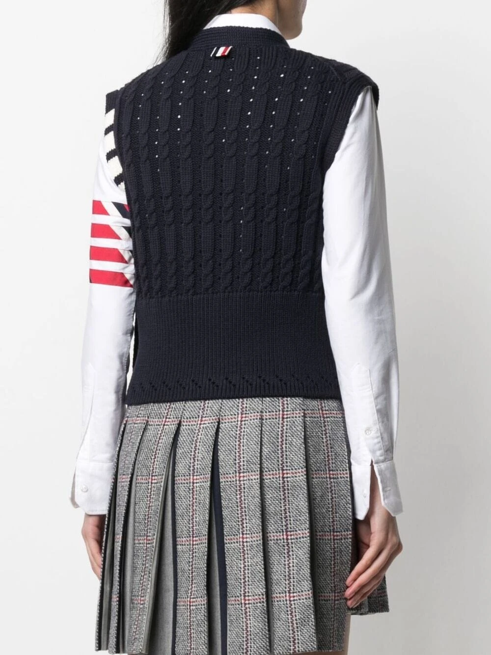 Cheapest βοΈ Thom Browne Cable knit sleeveless cardigan cardigans of women π 4 Thom Browne cable-knit sleeveless cardigan
