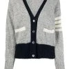 Thom Browne 4-Bar stripe knitted cardigan