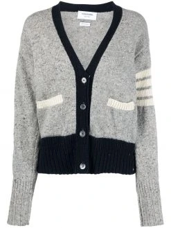 Thom Browne 4-Bar stripe knitted cardigan