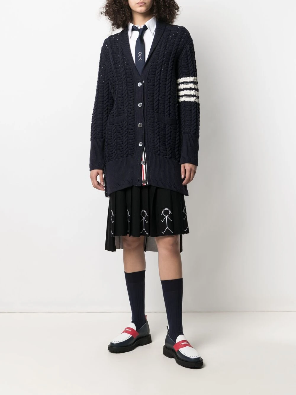 Outlet 😀 Thom Browne Pointelle cable knit cardigan cardigans of women ⌛ 2 Thom Browne Pointelle cable-knit cardigan