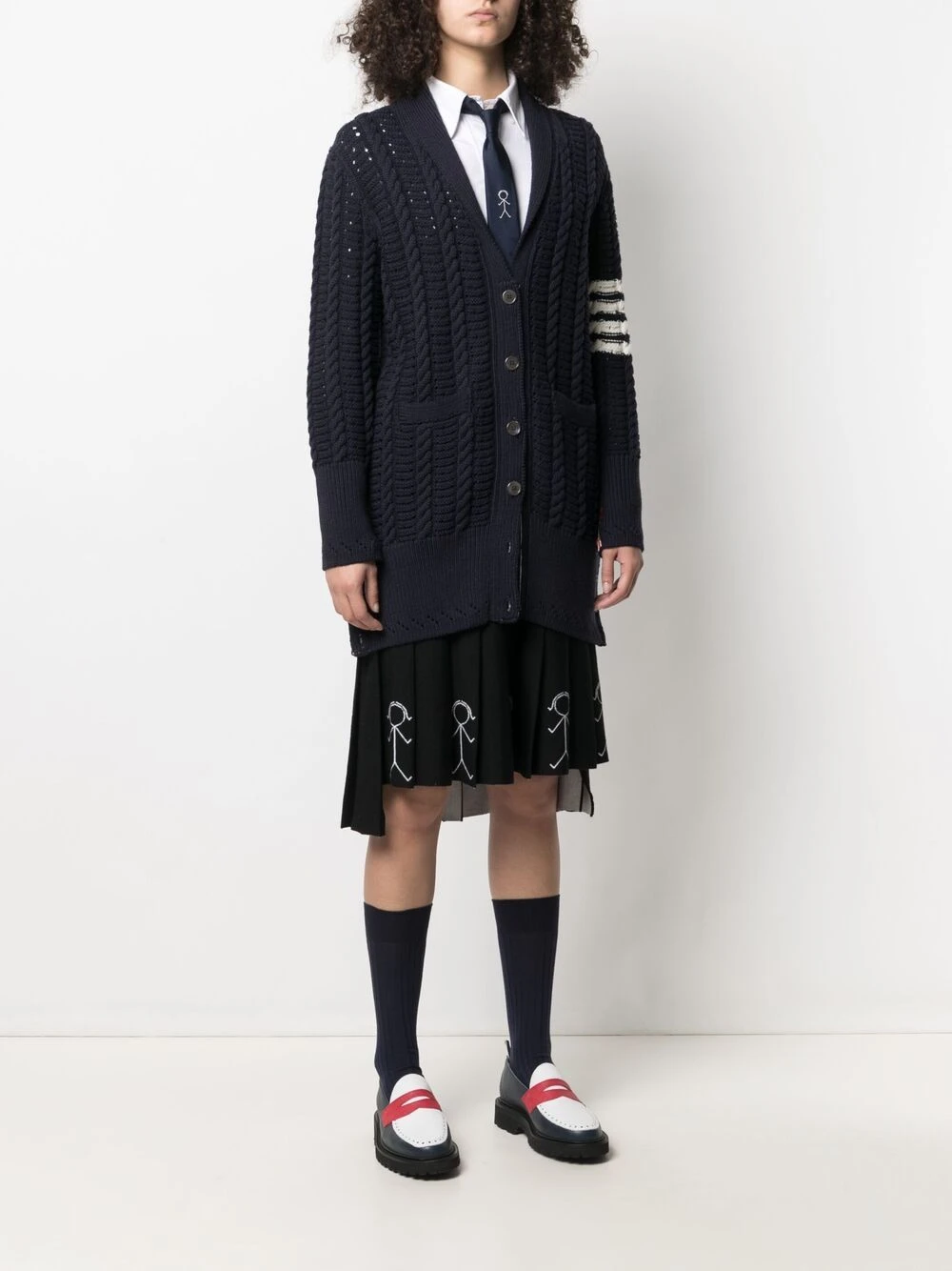 Outlet 😀 Thom Browne Pointelle cable knit cardigan cardigans of women ⌛ 3 Thom Browne Pointelle cable-knit cardigan