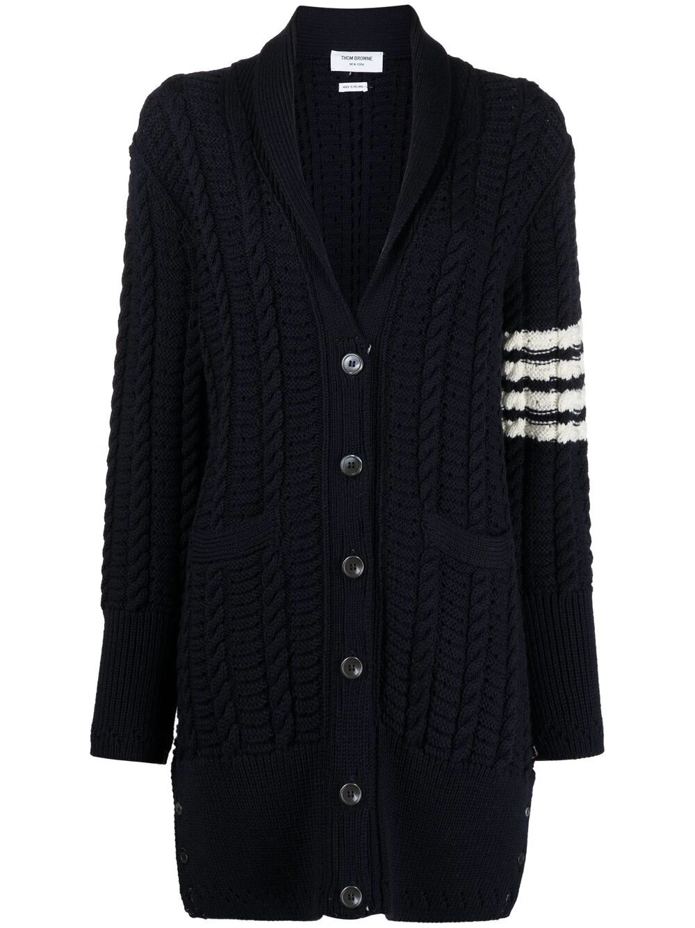 Outlet 😀 Thom Browne Pointelle cable knit cardigan cardigans of women ⌛ 1 Thom Browne Pointelle cable-knit cardigan