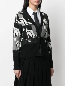 Thom Browne intarsia-pattern cardigan