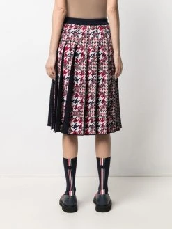 Thom Browne houndstooth-jacquard pleated skirt