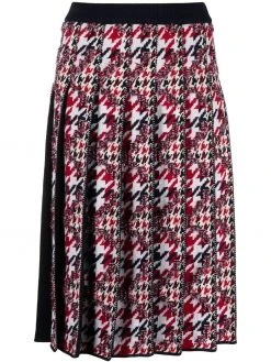 Thom Browne houndstooth-jacquard pleated skirt