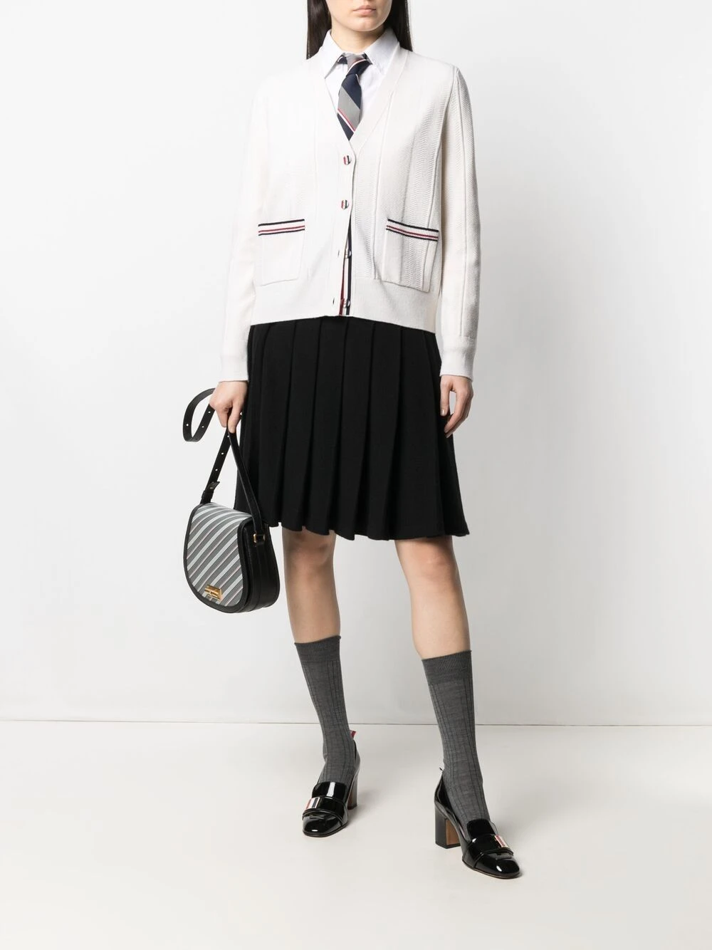 Cheap β¨ Thom Browne Wide stripe mixed stitch cardigan cardigans of women π 2 Thom Browne wide stripe mixed stitch cardigan