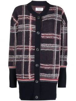 Thom Browne check-pattern cardi-coat