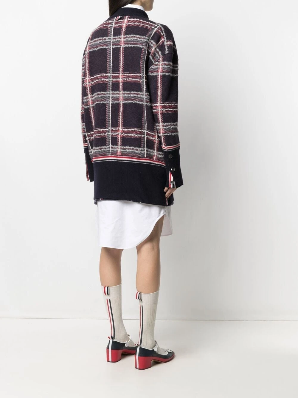 Budget βοΈ Thom Browne Check pattern cardi coat cardi-coats of women π 4 Thom Browne check-pattern cardi-coat
