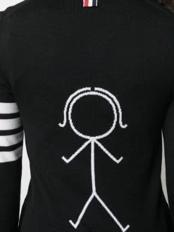 Thom Browne 4-Bar stripe printed cardigan