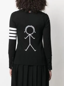 Thom Browne 4-Bar stripe printed cardigan