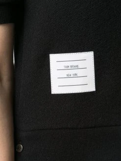 Thom Browne logo-patch knitted polo shirt