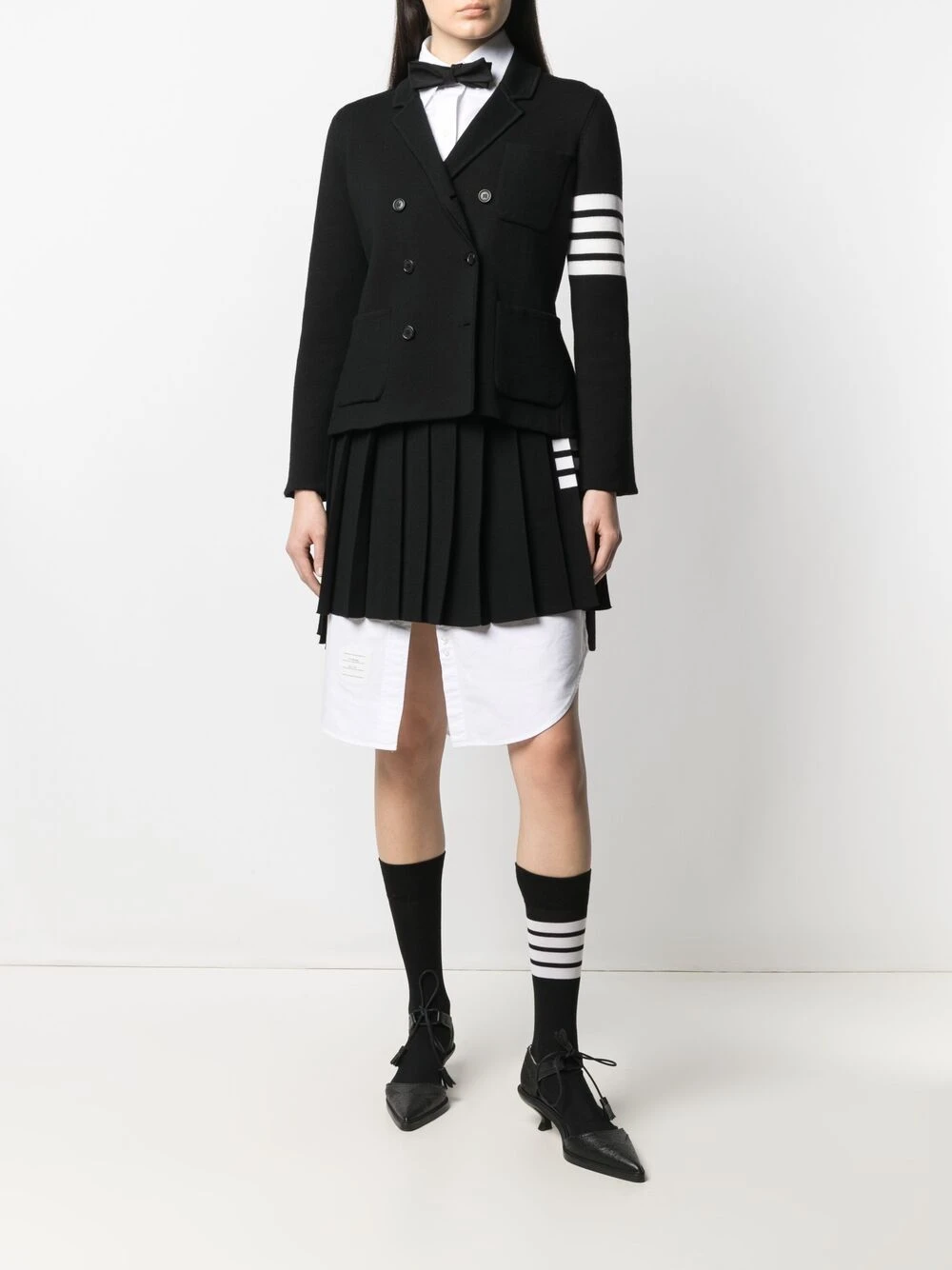 Promo 🧨 Thom Browne 4 Bar stripe knitted skirt pleated skirts of women ❤️ 2 Thom Browne 4-Bar stripe knitted skirt