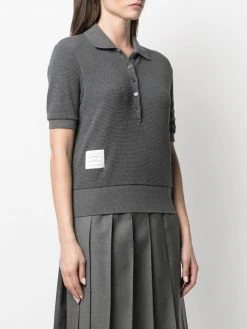 Thom Browne waffle-knit polo top