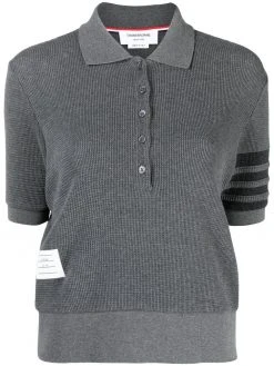 Thom Browne waffle-knit polo top
