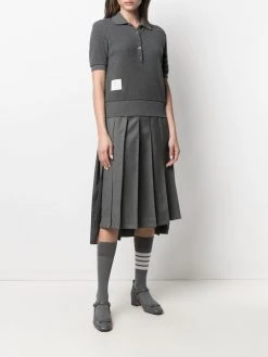 Thom Browne waffle-knit polo top
