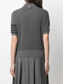 Thom Browne waffle-knit polo top