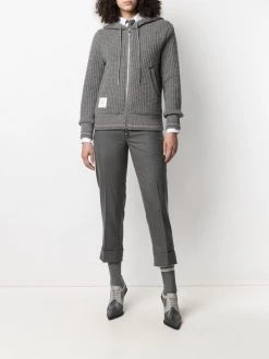 Thom Browne waffle-knit zip-up hoodie