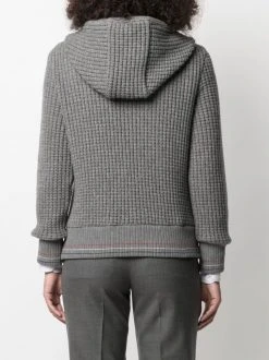 Thom Browne waffle-knit zip-up hoodie