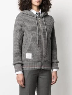 Thom Browne waffle-knit zip-up hoodie