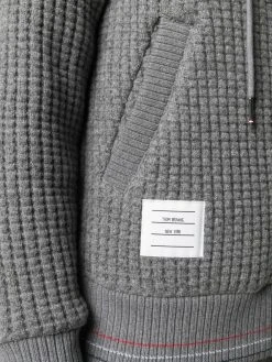 Thom Browne waffle-knit zip-up hoodie