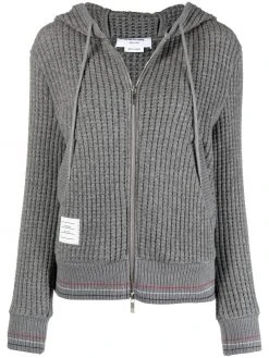 Thom Browne waffle-knit zip-up hoodie