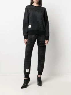 Thom Browne 4-Bar stripe checked sweatshirt
