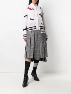Thom Browne Hector-motif mesh cardigan