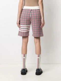 Thom Browne check-pattern logo-patch shorts