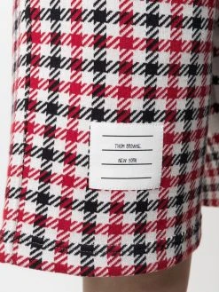 Thom Browne check-pattern logo-patch shorts