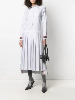 Thom Browne pinstriped pleated shirt dress