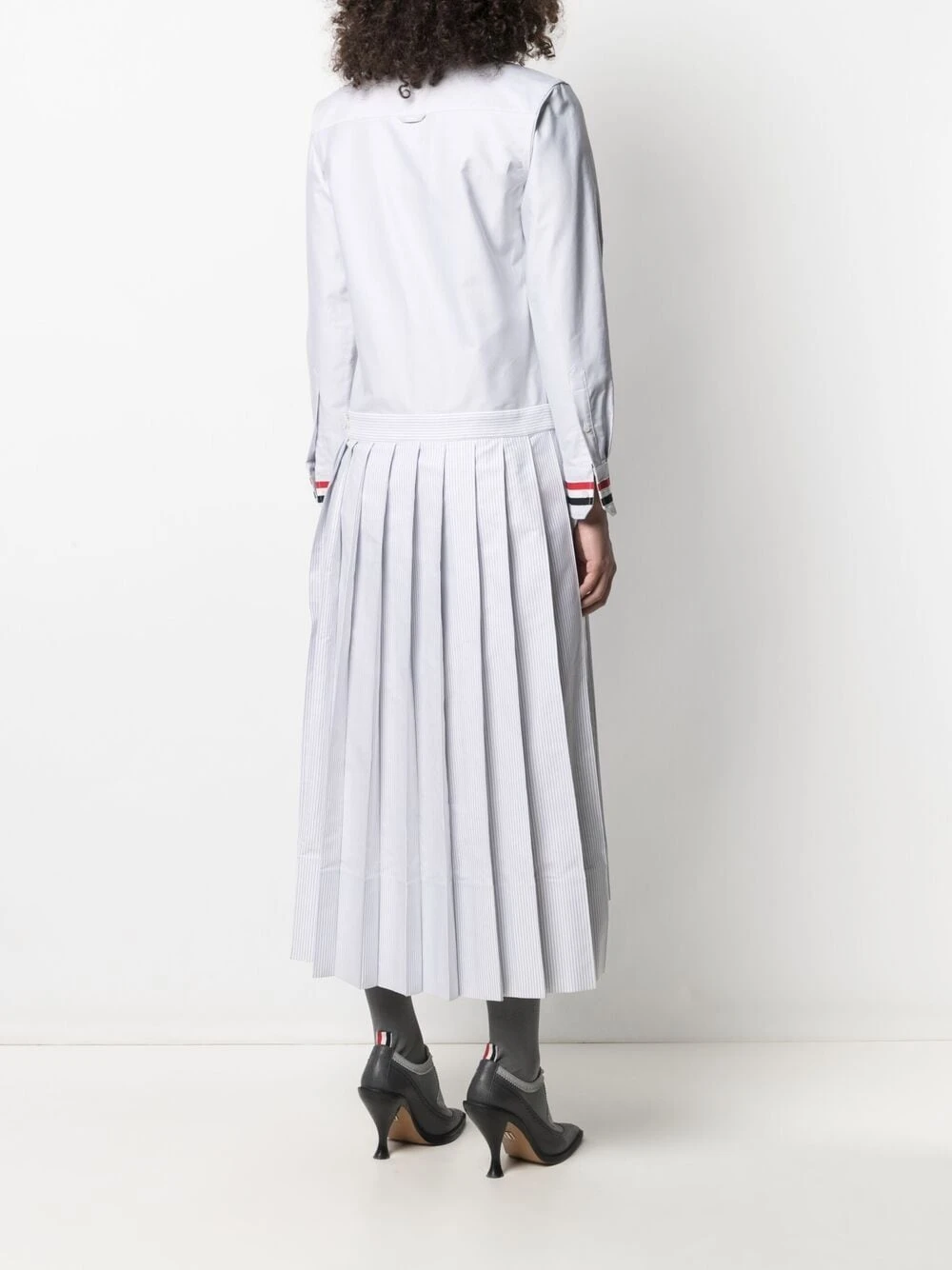 Hot Sale ✨ Thom Browne Pinstriped pleated shirt👏 dress day🤩 dresses of women ✨ 4 Thom Browne pinstriped pleated shirt dress