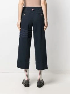 Thom Browne 4-Bar stripe cropped trousers