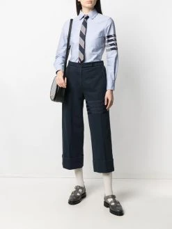 Thom Browne 4-Bar stripe cropped trousers