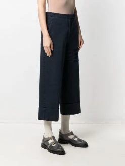 Thom Browne 4-Bar stripe cropped trousers
