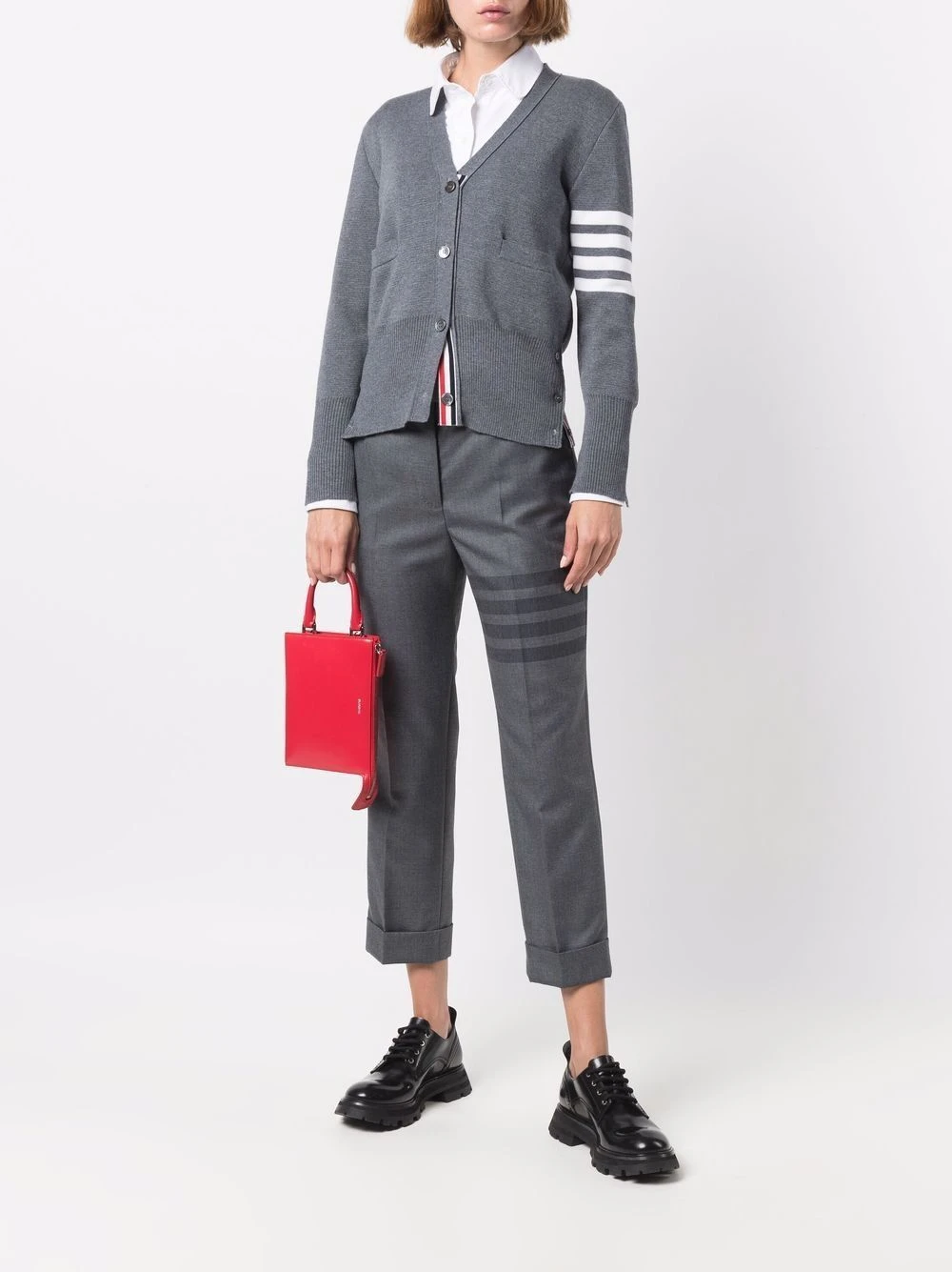 Top 10 ⌛ Thom Browne 4 Bar cropped trousers cropped pants of women ⌛ 2 Thom Browne 4-Bar cropped trousers