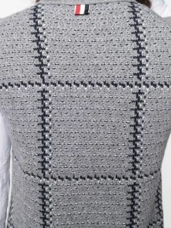 Thom Browne sleeveless checked cardi-coat