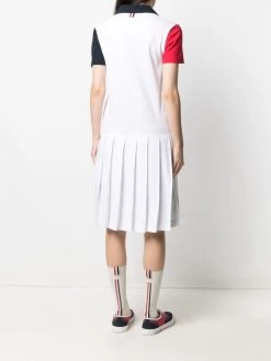 Thom Browne colour-block pleated polo dress