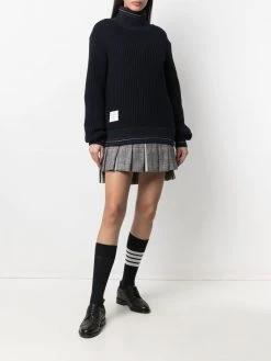 Thom Browne waffle-knit roll-neck jumper