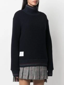 Thom Browne waffle-knit roll-neck jumper