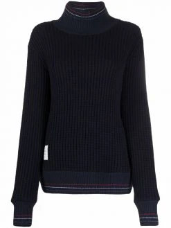 Thom Browne waffle-knit roll-neck jumper