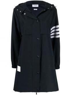 Thom Browne 4-Bar Stripe hooded raincoat